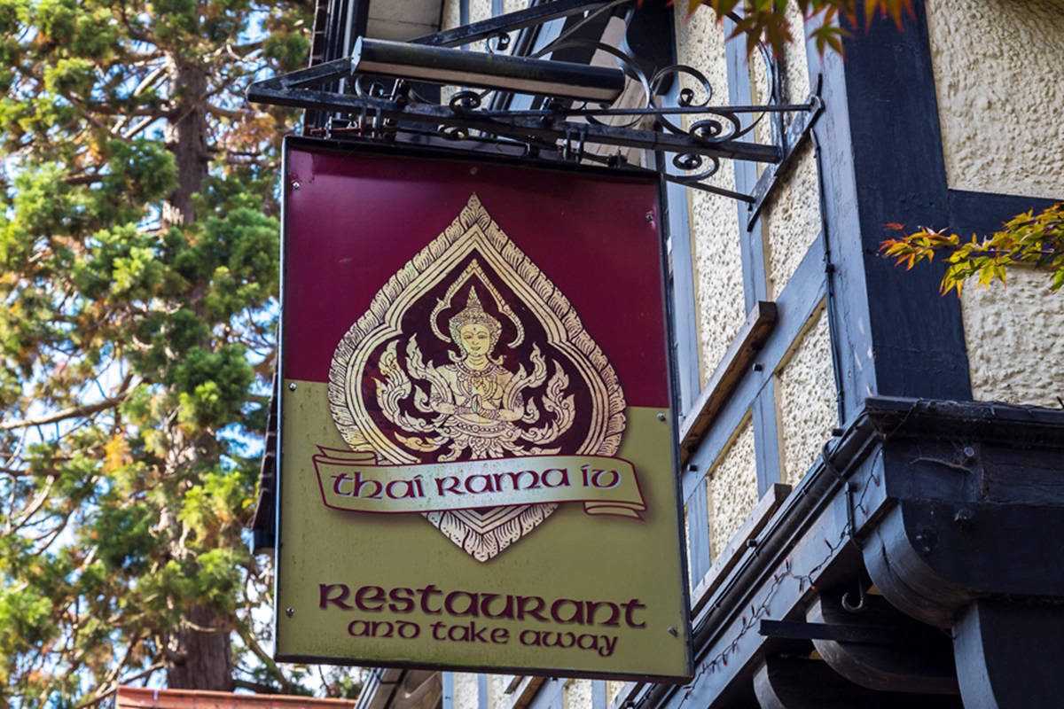 Thai Rama IV Restaurant Street Sign